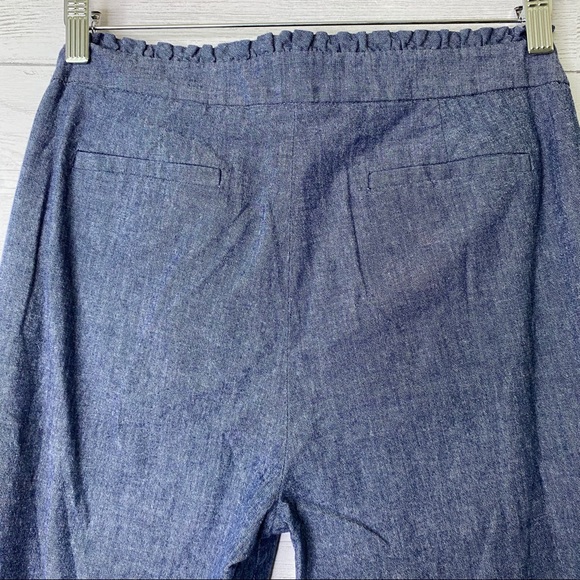 J crew cropped ruffle edge denim pants - Picture 6 of 7